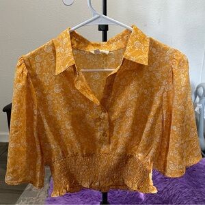 CHOCOLATE USA Floral Orange Women's Top